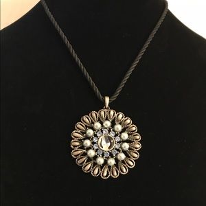 Cookie Lee large sunburst pendant necklace